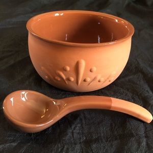 Terra Cotta Salsa Bowl & Spoon